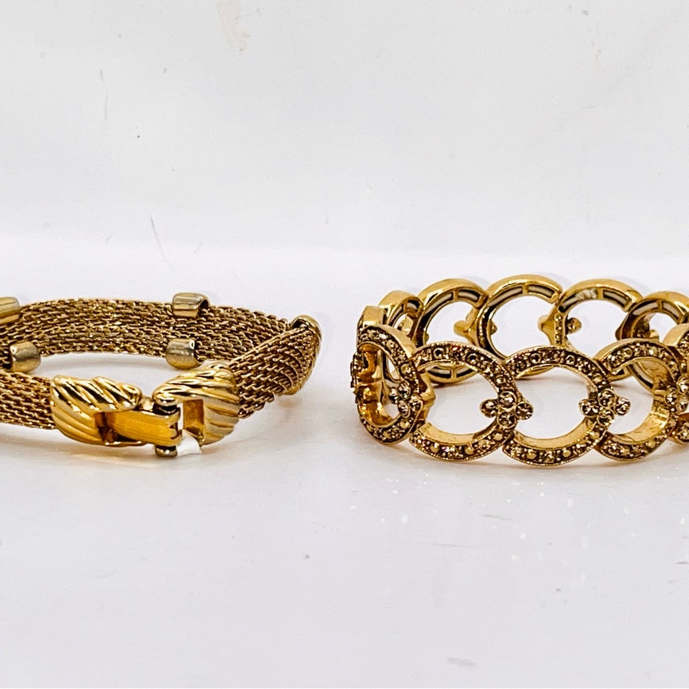 Vintage MONET gold plated Lot of Necklace & 2 Bracelets